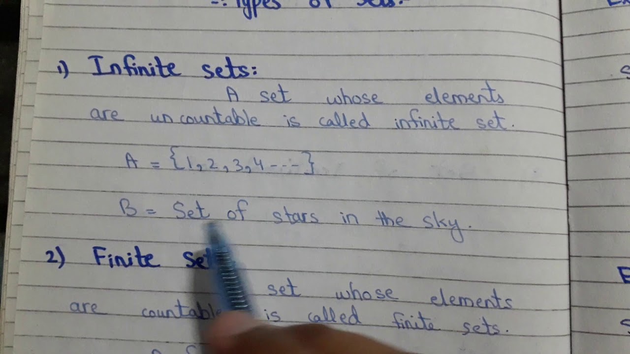 Finite and Infinite Sets with examples / Finite Sets & Infinite Sets In Hindi / Urdu