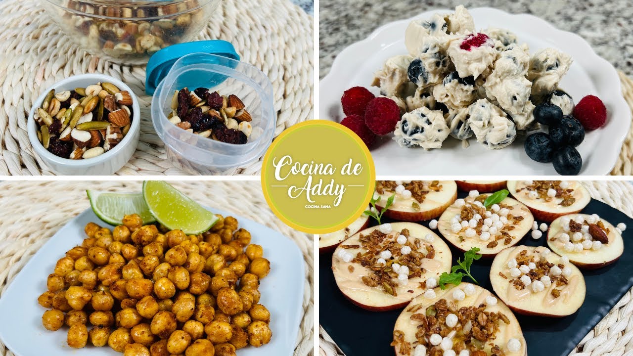 4 SNACKS SALUDABLES SIN CULPA. Evitan Picos de Glucosa, Bajos en Carbos y Almidón. Dulce y salado