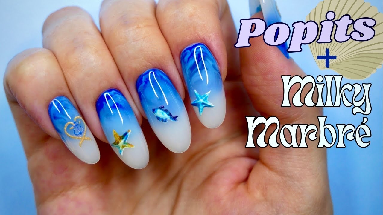 TUTO Nail Art POPIT Facile + Marble Milky 🐟 ⎟ Des ongles tendances pour cet été ☀️