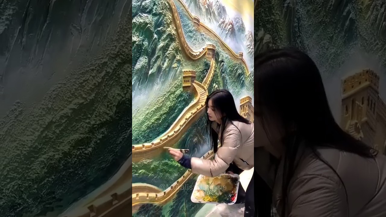 Muralist Mingyue Great Wall of China #muralart #muralwork #painting
