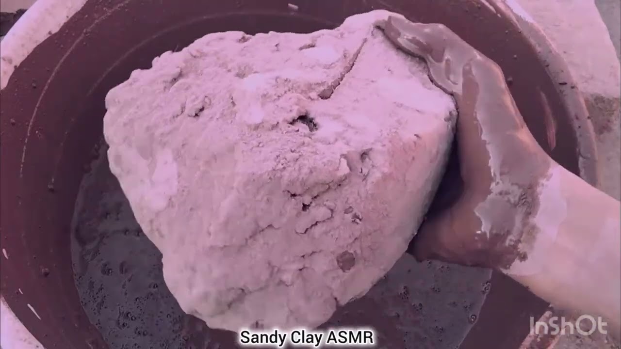 Asmr New pink mud  crumbling dry water🌸😗