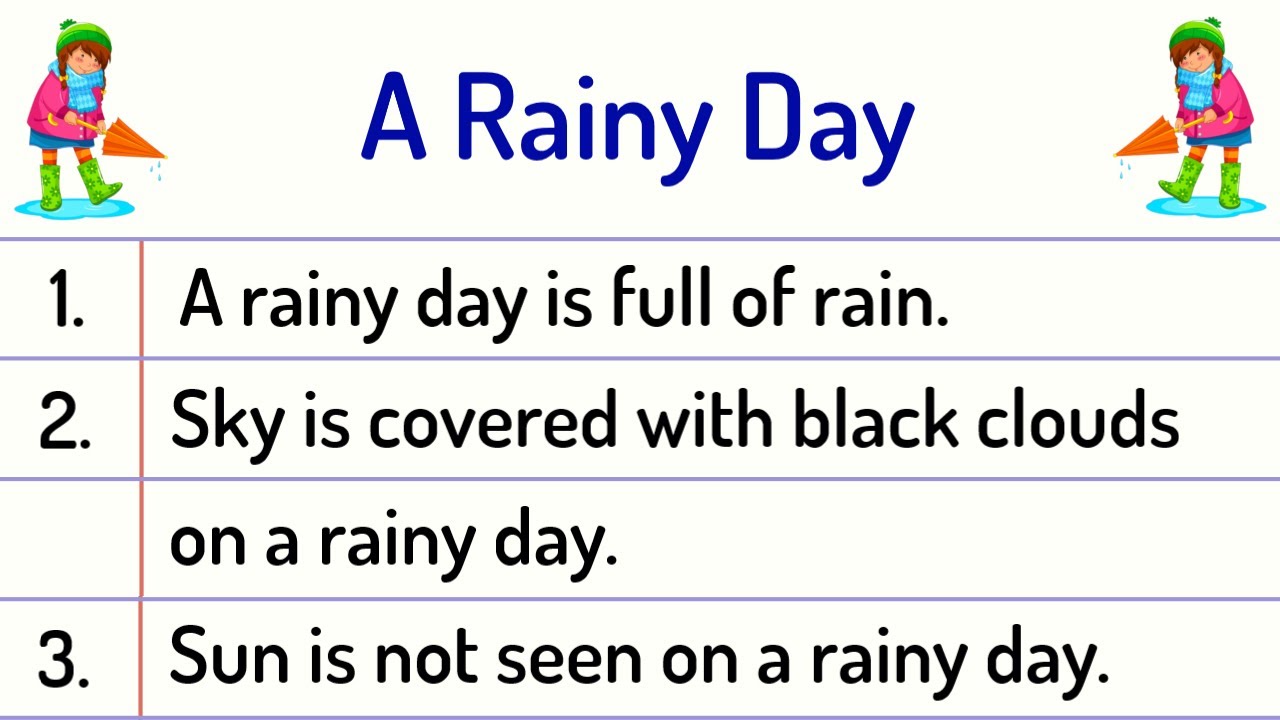 A Rainy Day Essay 10 Lines || A Rainy Day Essay in English