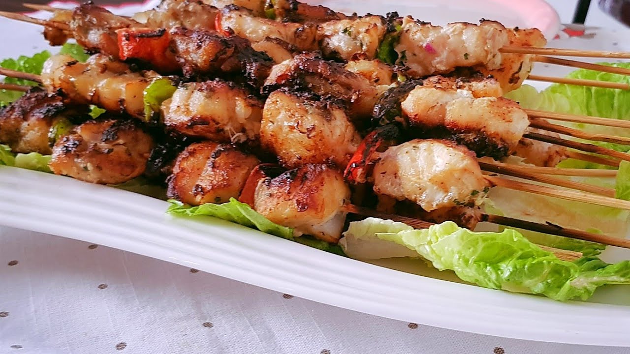 قطبان سمك لالوط 🍢 brochettes de lotte  😋👌