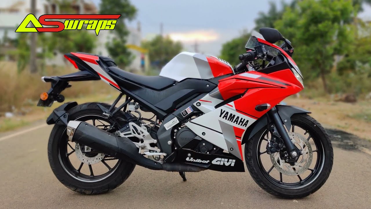 Yamaha r15 v3  | new wrapping design | red & white | new Look |