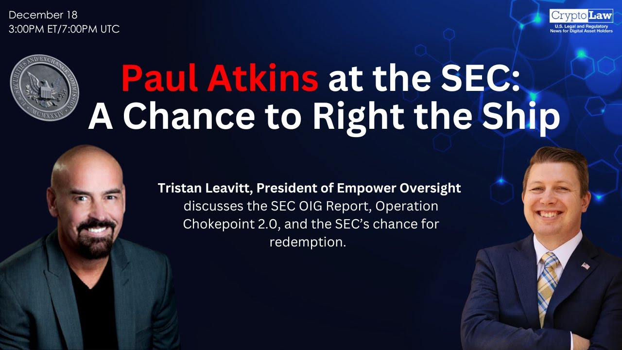 Paul Atkins at the SEC: A Chance to Right the Ship