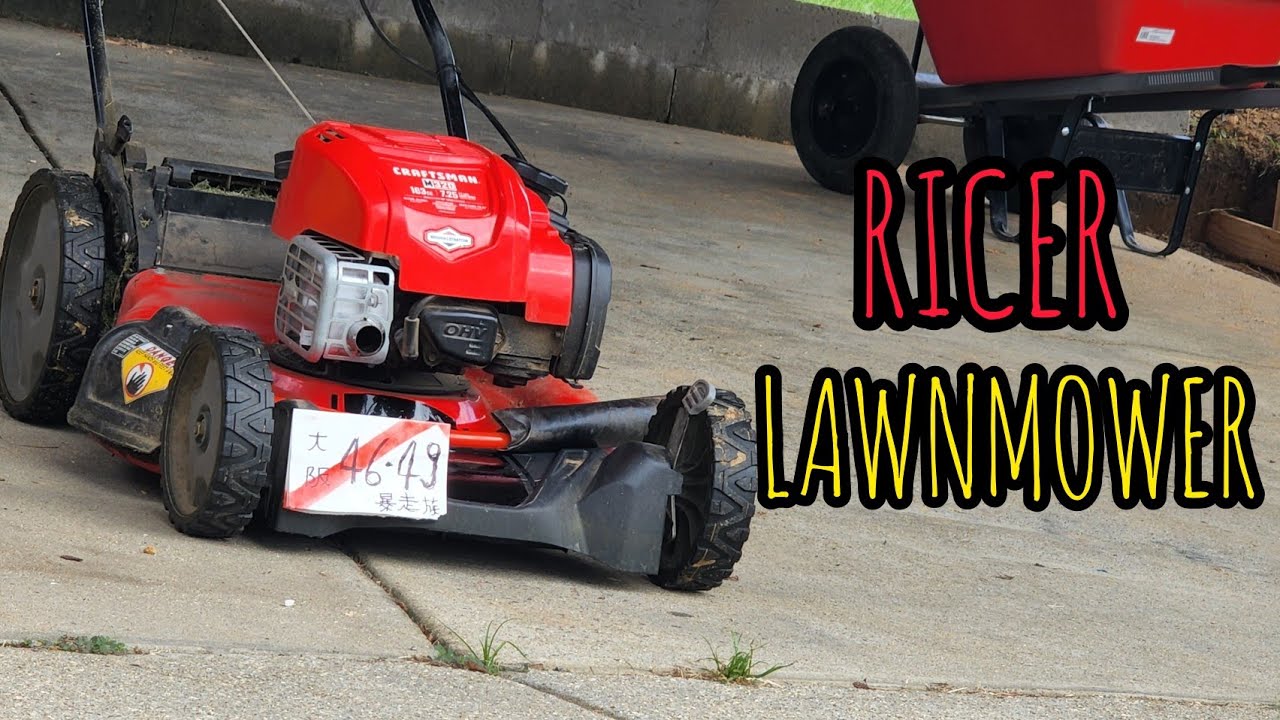 introducing my JDM lawn mower 😭 RICE MOD 😮&zwj;💨