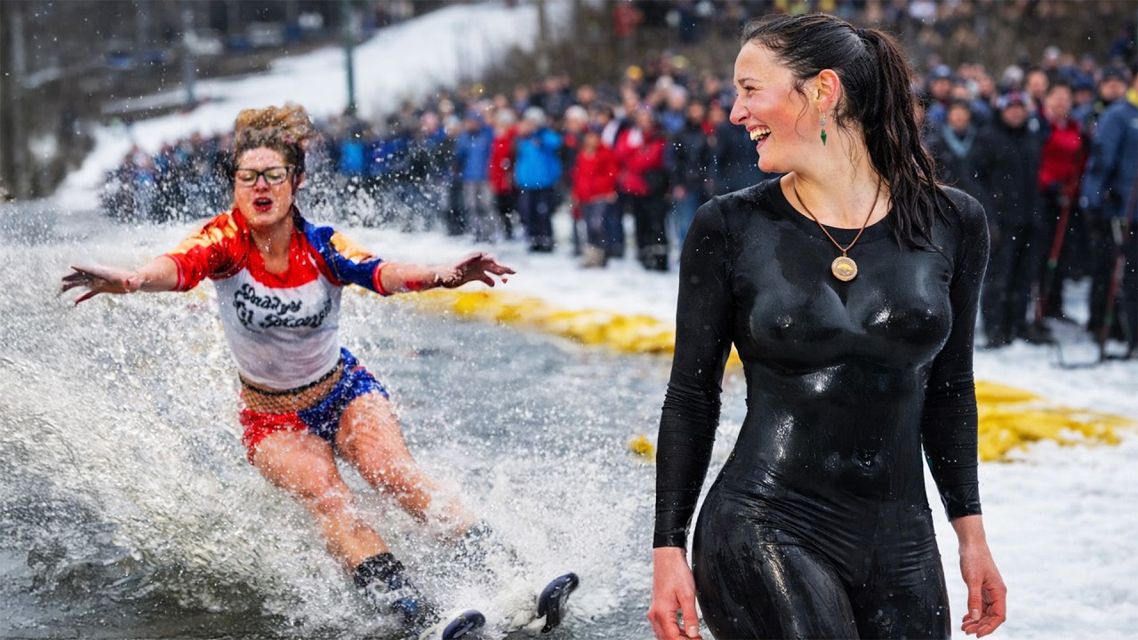 SnowSplash – Лыжники против бассейна с водой | Экстремальнее, чем Red Bull ⛷️💦