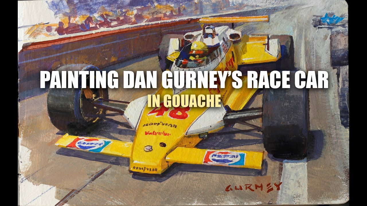 Painting Dan Gurney's Race Car in Gouache