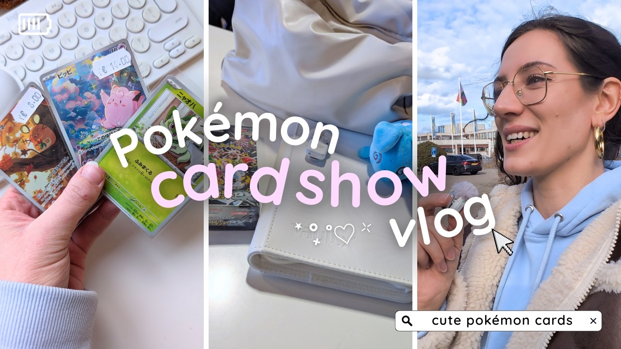 cute pokemon card hunting! ˚˖𓍢ִ໋🌷͙֒  mini card show vlog / buyer pov ✧🩷˚⋆