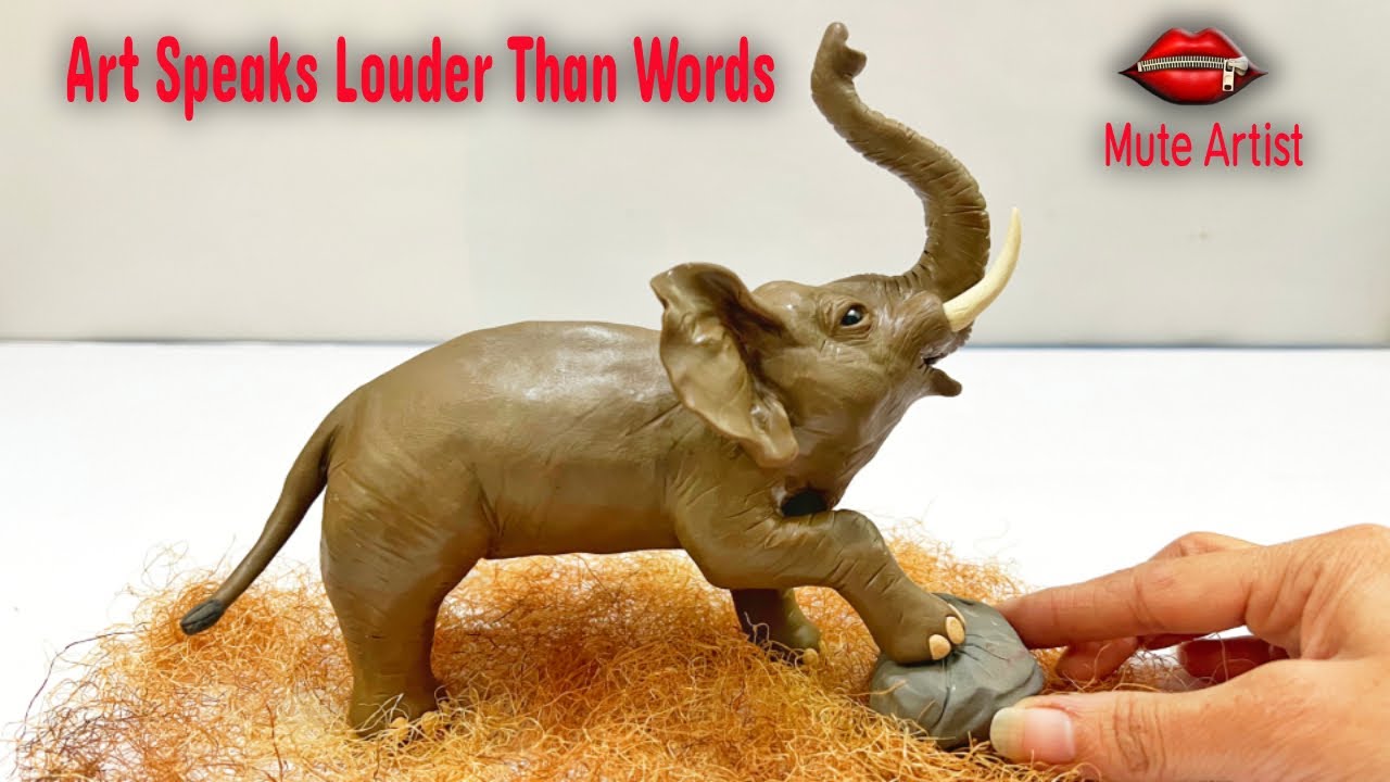 Realistic Elephant Made with Clay | Polymer Clay Art