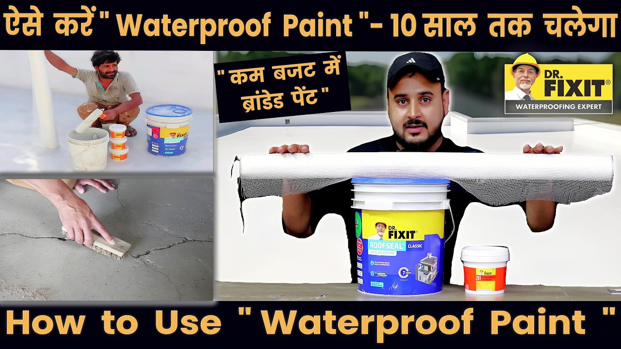 Waterproofing Process for Leakage💧Fiber Mesh | Which Waterproof Paint Brand is Best 🔥Dr. Fixit Paint