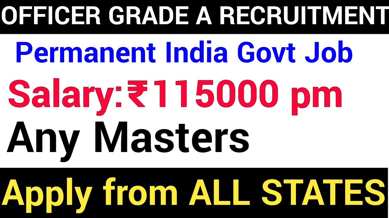 ANY MASTERS I GOVT PERMANENT RECRUITMENT 2022 I 1 Lac 15 thousand PM I CENTRAL GOVT JOBS 2022 I