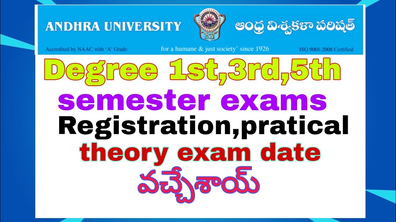 Andhra University Degree first, third ,fifth semester exams dates 2021|AU latest news|