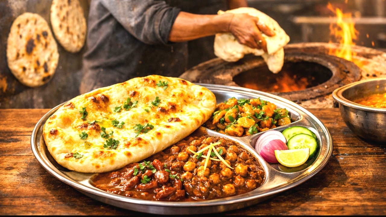 Butter Naan Thali Making on Street 🔥 Indian Street Food