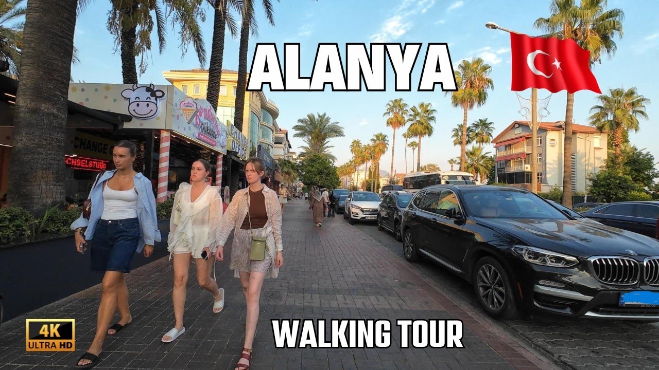 Alanya Ataturk Boulevard Walk Türkiye 2025 | Walking Tour of Alanya Antalya Turkey [4K HDR]