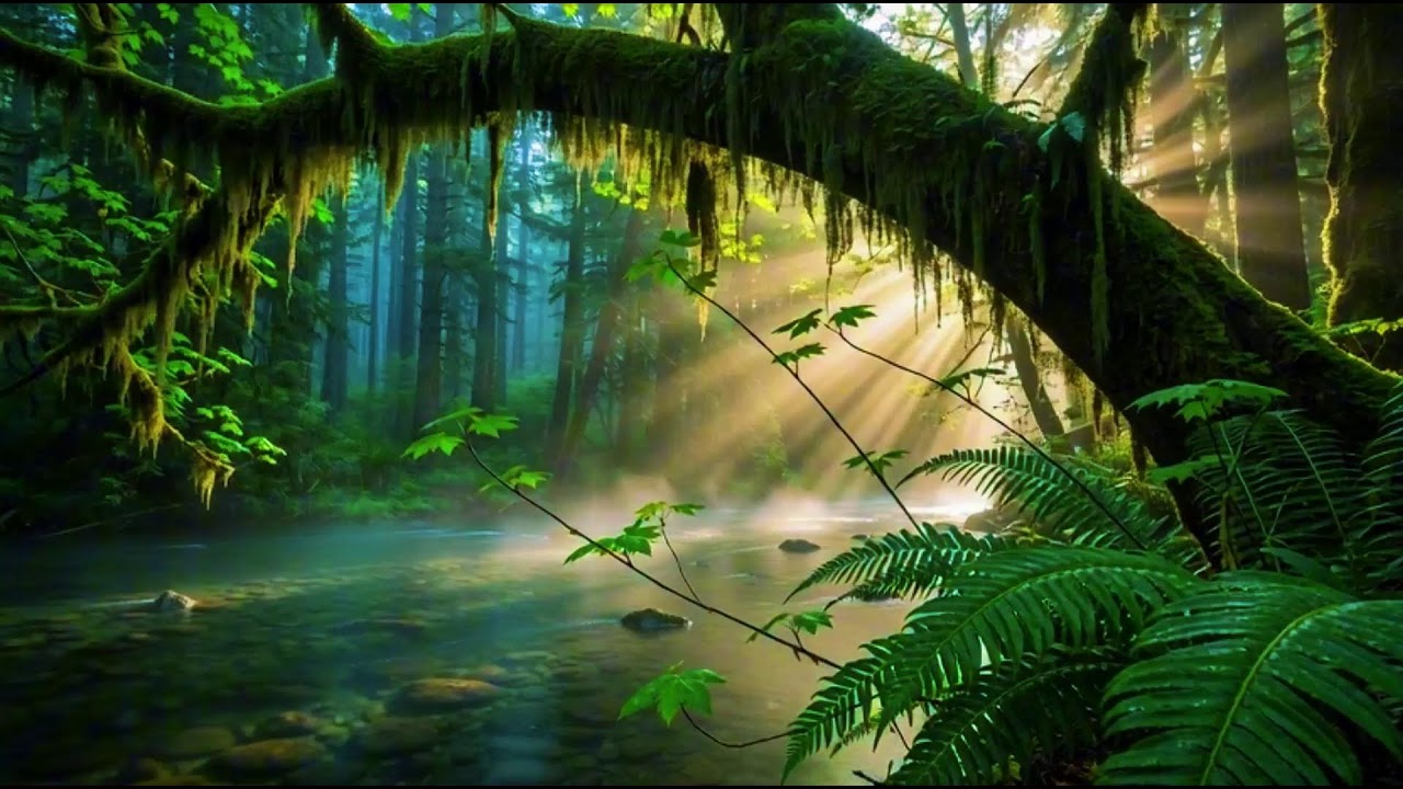 Morning Forest Ambience Birds Singing & Beautiful Stream Sounds for Peaceful Sleep, Rest, Medicine