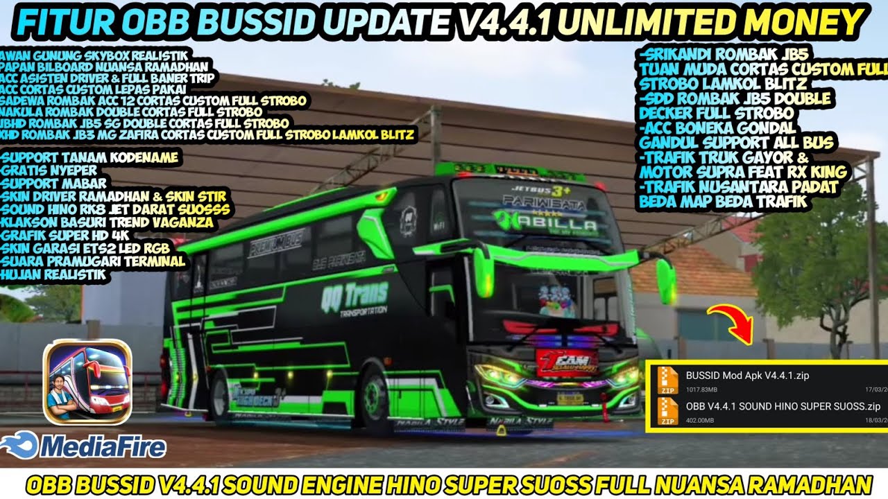 NEW ROMBAK BUS BUSSID V4.4.1 || OBB BUSSID V4.4.1 SOUND ENGINE HINO SUPER SUOSS FULL NUANSA RAMADHAN