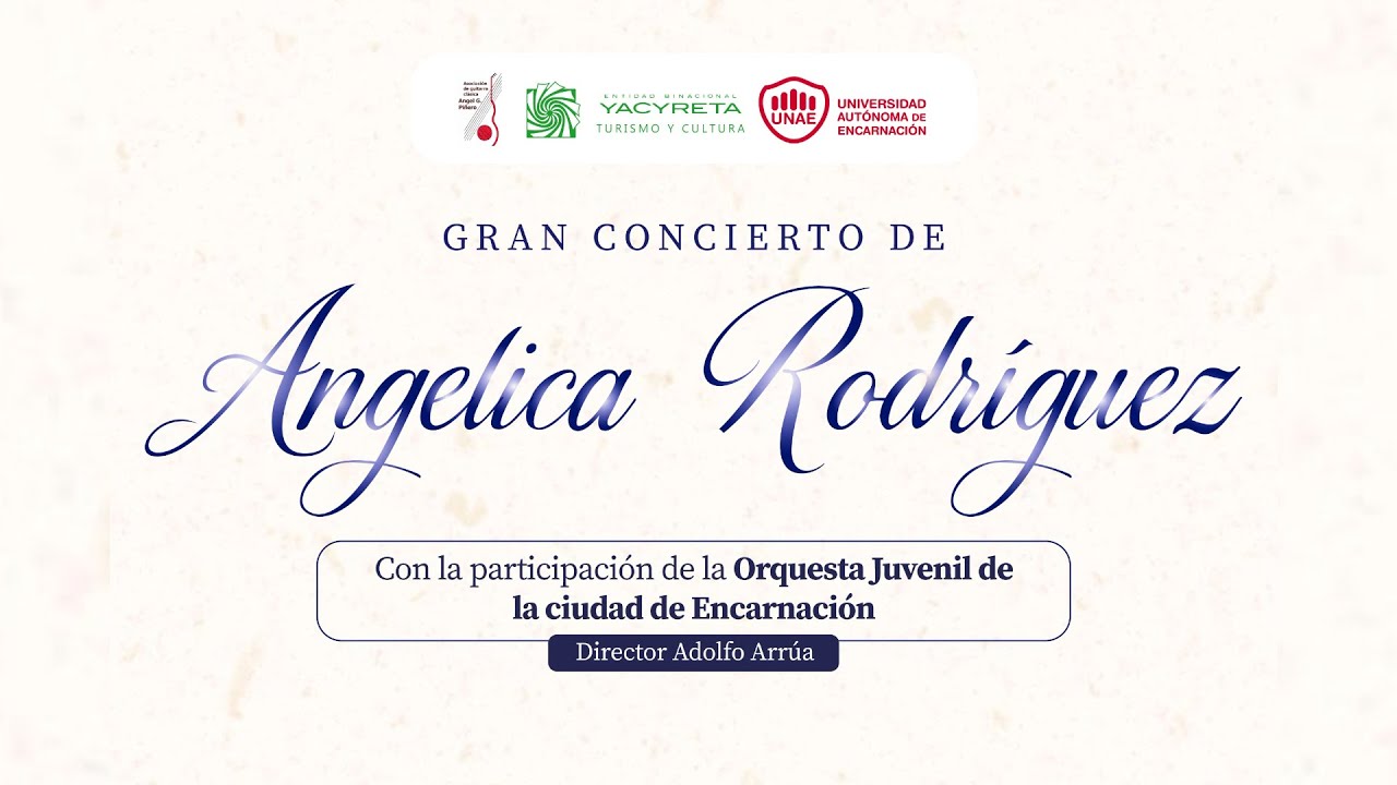 Angélica Rodríguez en concierto, en el marco del centenario de la creación de la Guarania.