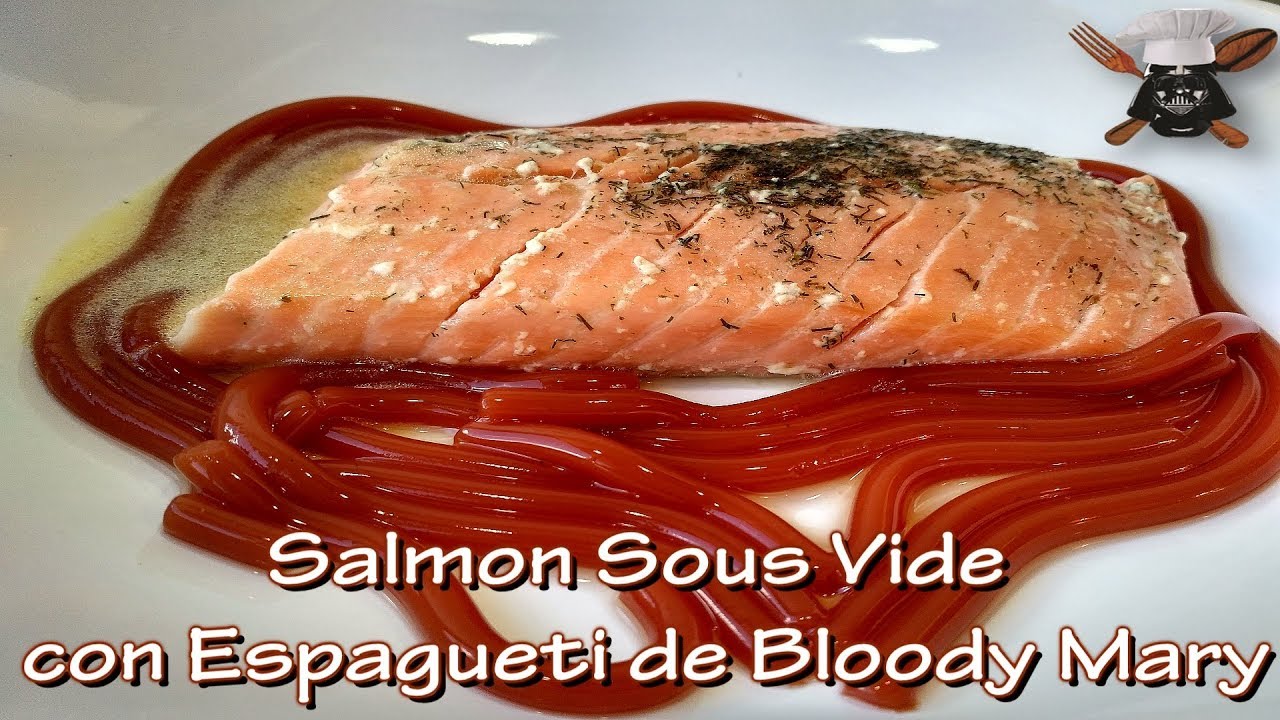 Salmon (Sous Vide) con Espagueti de Bloody Mary