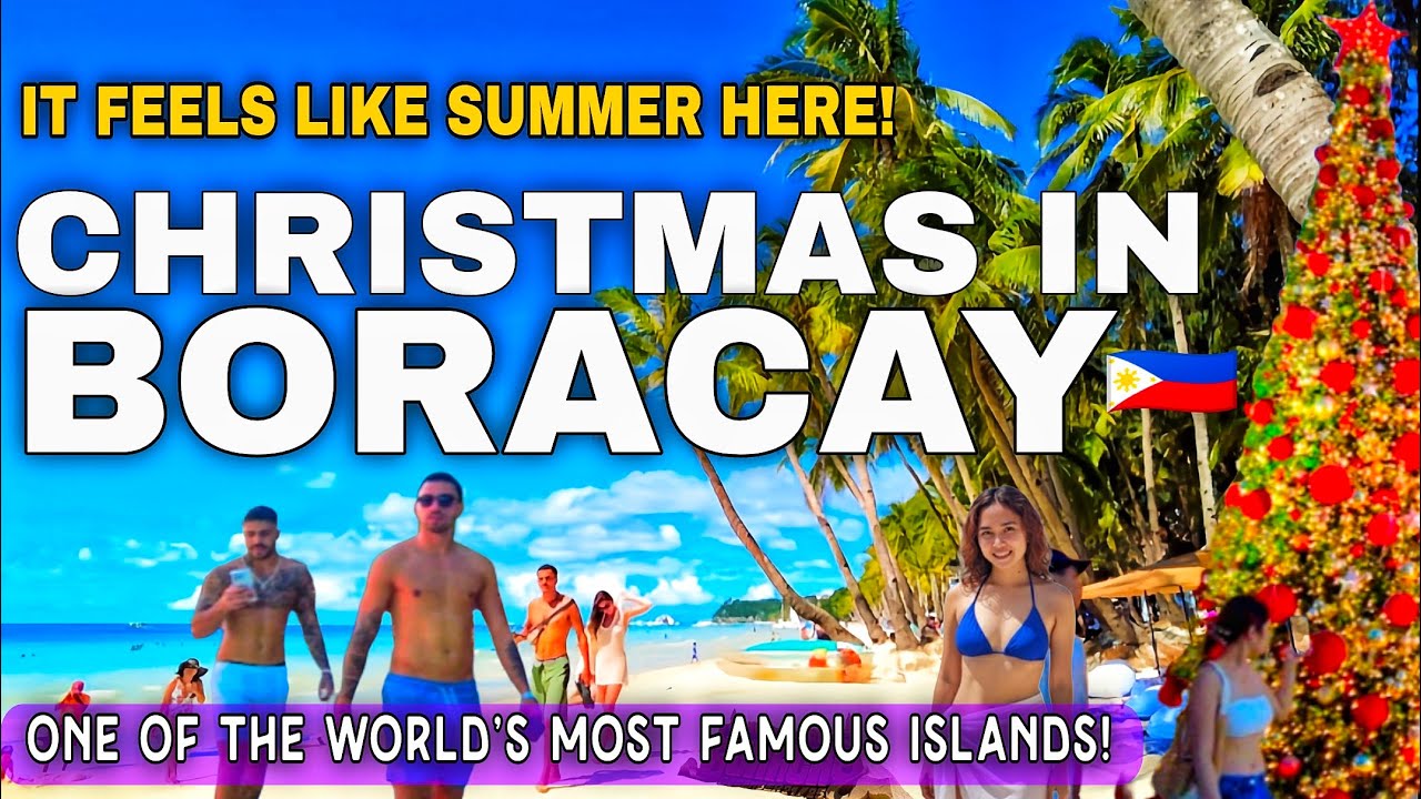 Christmas In Boracay Feels Like SUMMER! | Station 2 &1 Crowded Beach Walk In Ultra Clear 4K HDR ☀️🇵🇭
