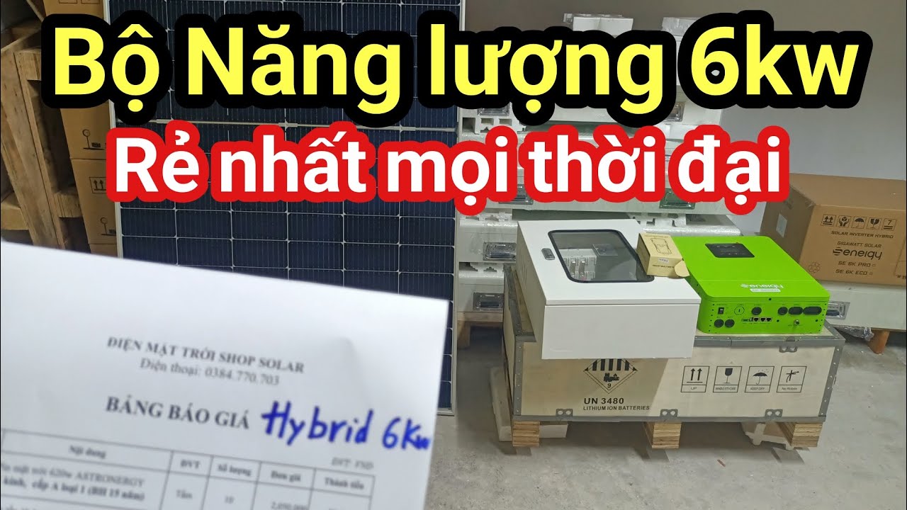 Shop Solar - Kh&ocirc;ng ngờ, Điện mặt trời RẺ đến thế, Bộ 6kw Hybrid Senergy, k&egrave;m lưu trữ chỉ 48 triệu