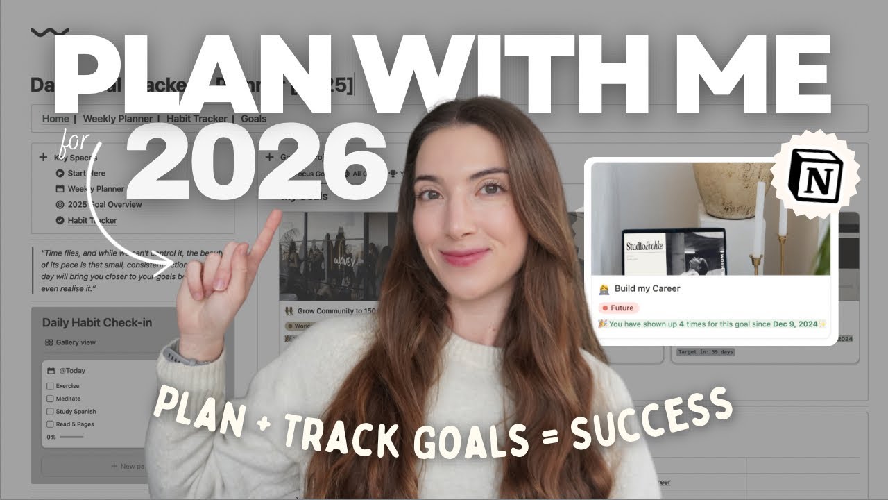 How I'm Planning My Goals For 2026 in Notion | ULTIMATE *Goal Tracking System* + [Download Template]