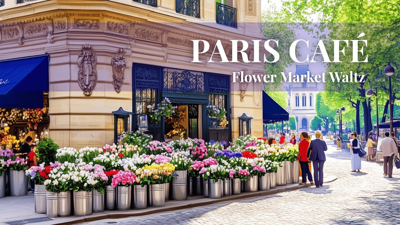 𝐏𝐀𝐑𝐈𝐒 𝐂𝐀𝐅𝐄 🌸 Flower Market Waltz — Navy Blue Awnings & Fresh Blooms [2 HOURS]