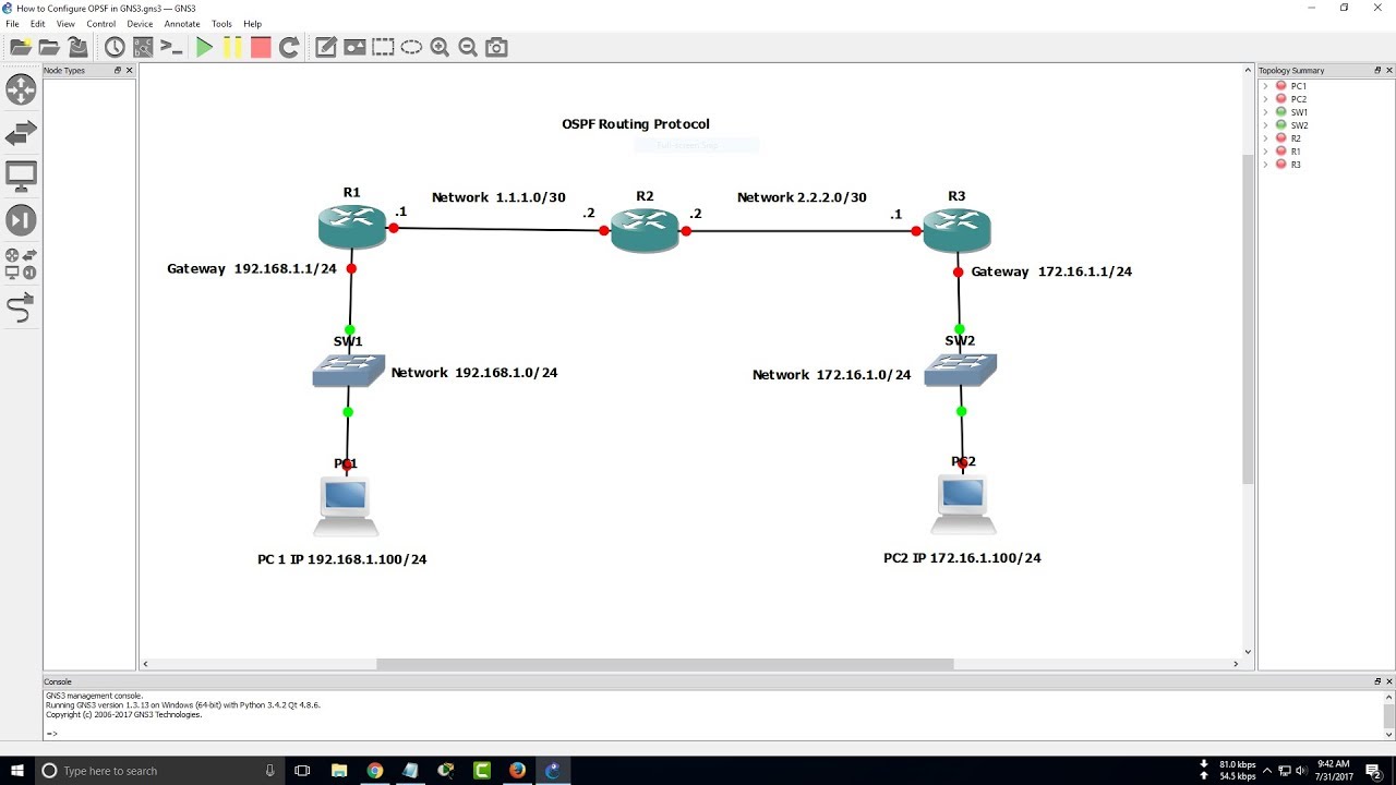 How To Configure OSPF in GNS3 - OSPF Routing Configuration Step by Step - OSPF Basic Concepts