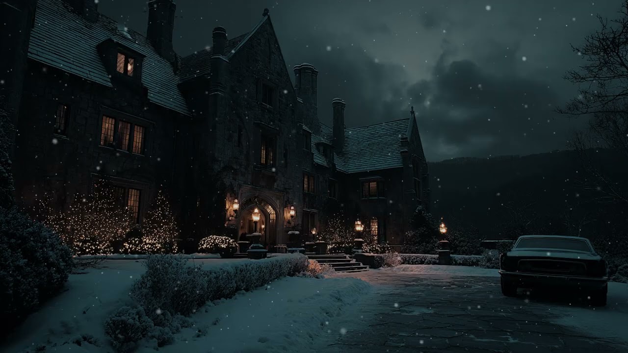 Snowstorm Surrounding a Medieval Castle at Night | Dark Fantasy Ambience with Blizzard Wind Sounds