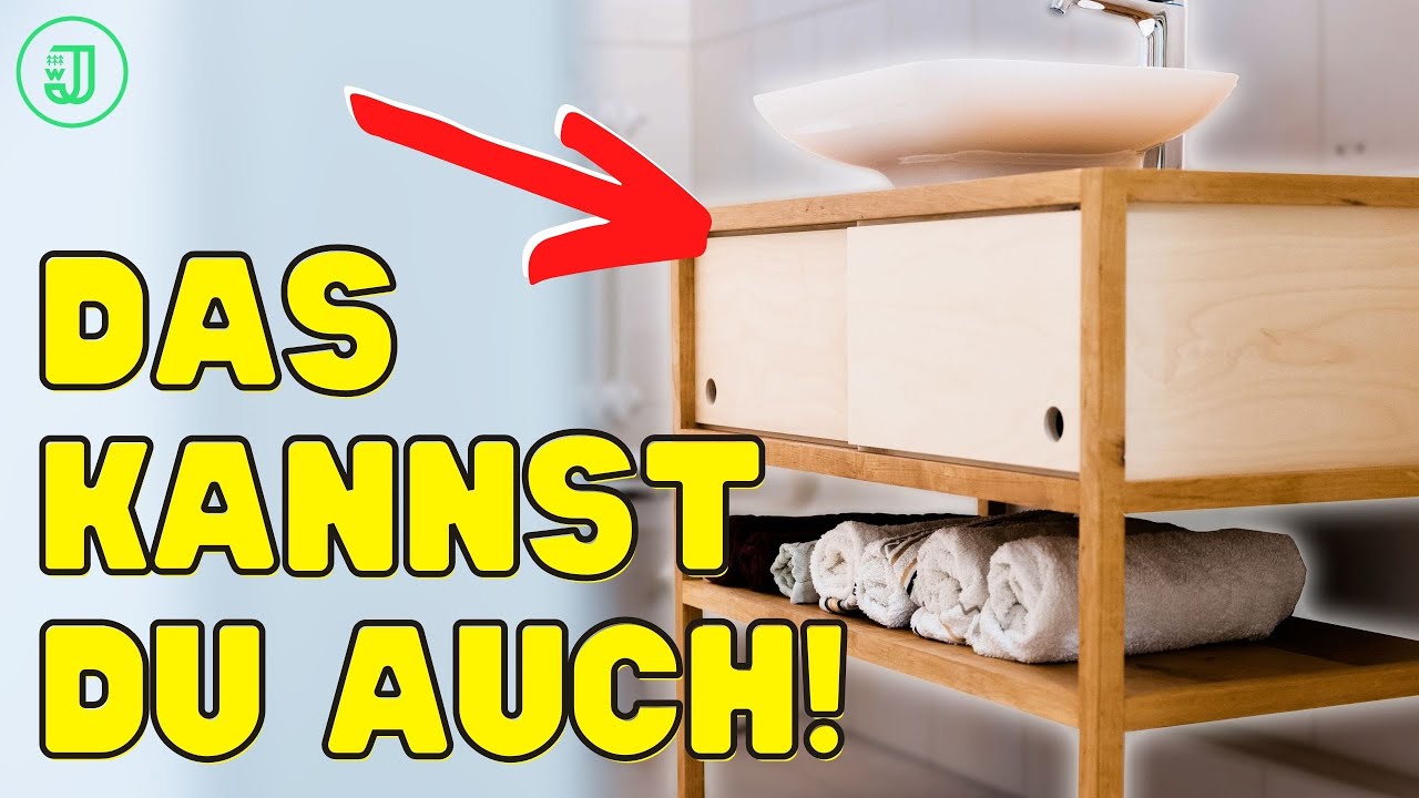 So baust du dir einen WASCHTISCH aus Holz für dein BADEZIMMER! | Jonas Winkler