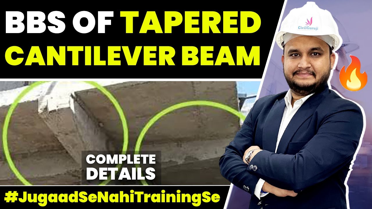 Complete BBS Calculation Of Tapered Cantilever Beam | Step By Step Calculation Of Tapered Beam