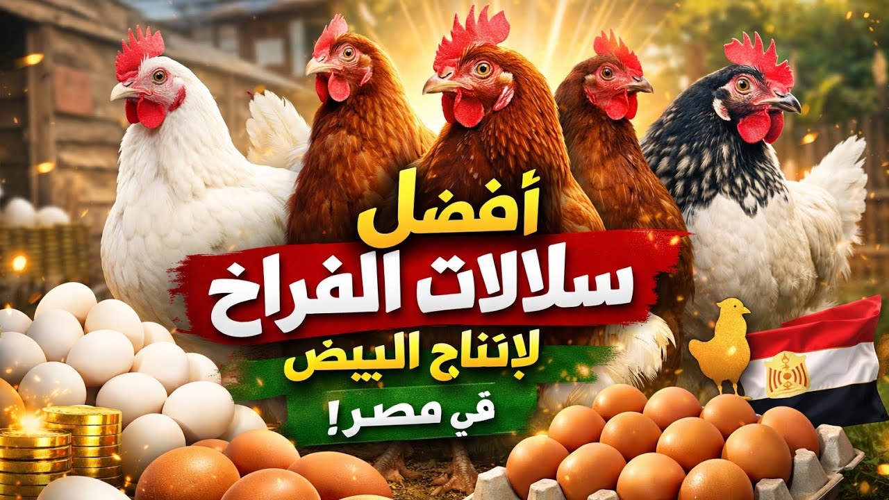 أفضل 5 سلالات فراخ لإنتاج البيض في مصر – اختار الصح قبل ما تشتري!