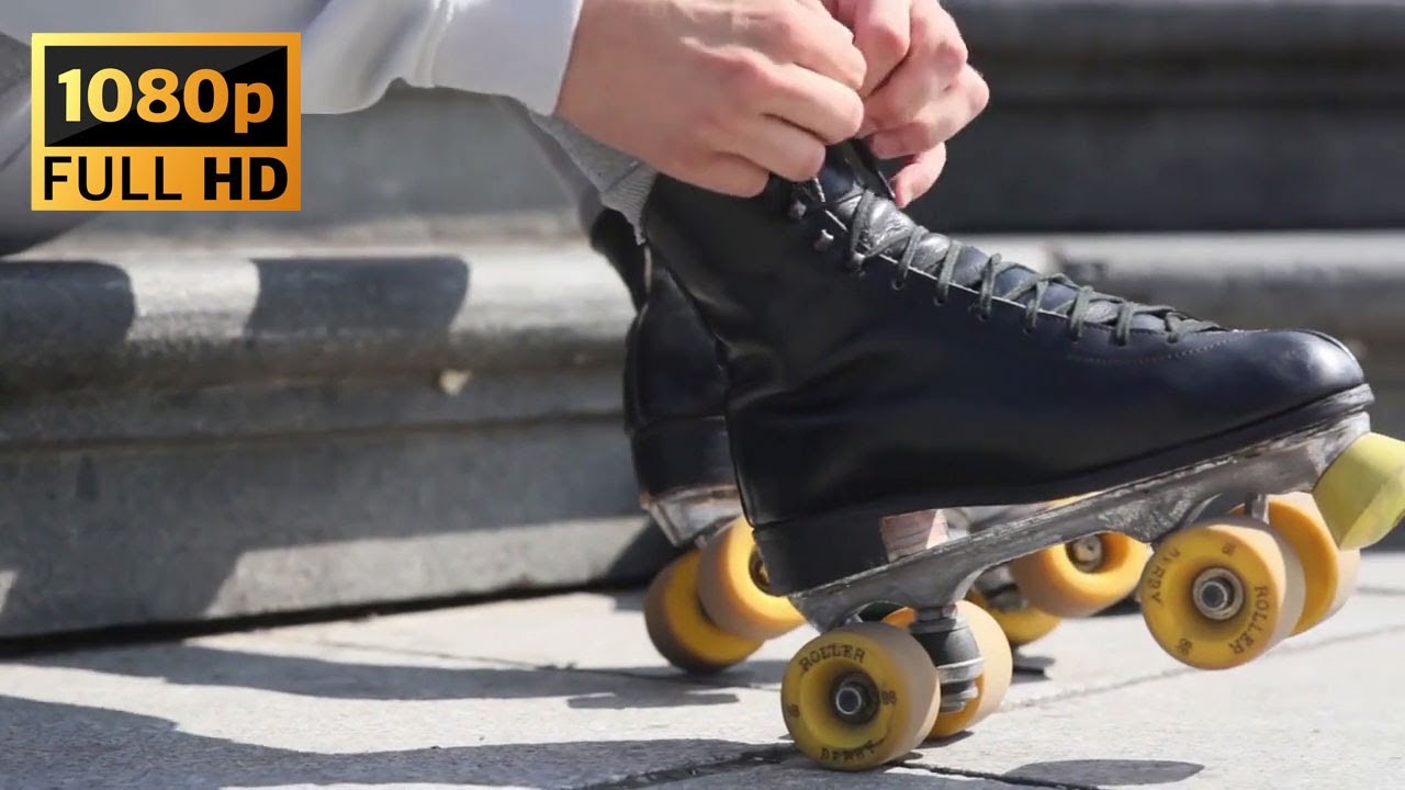 Free Stock Video: Man in Roller Blades Performing Infront of the People HD