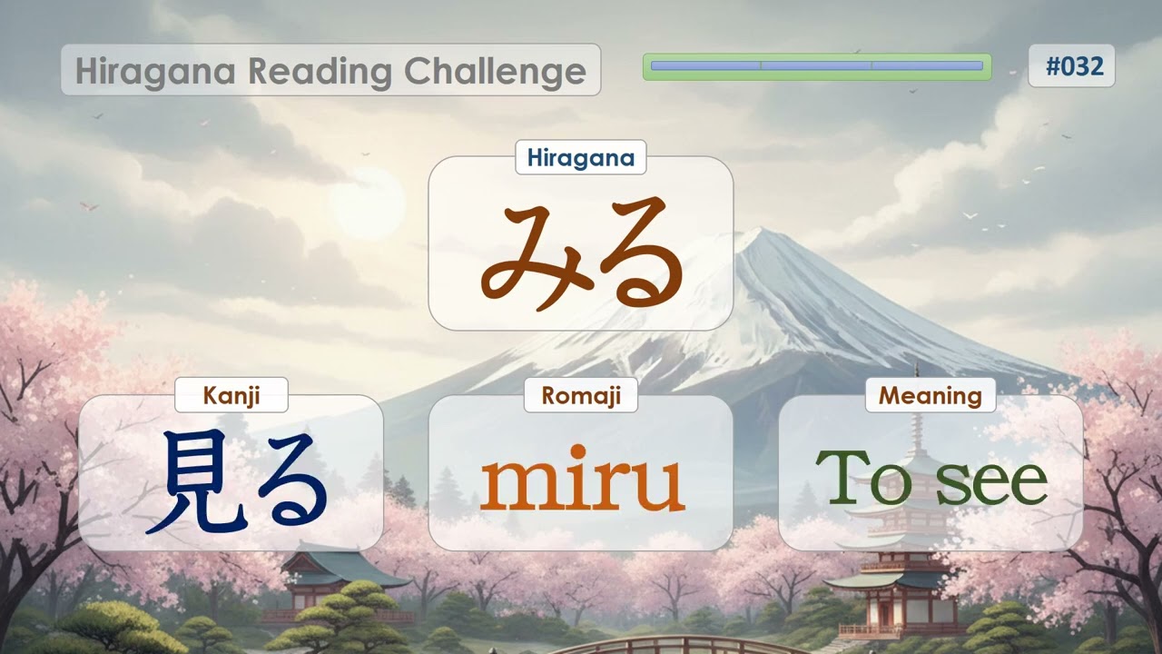Hiragana Reading Challenge ‐ Part 1 | Basic 50 Words (0—50)