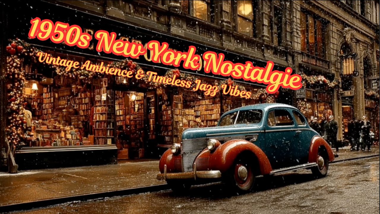 1940s–1950s New York City 🗽Vintage Ambience in Snowy Days with Timeless Jazz Vibes 🎵