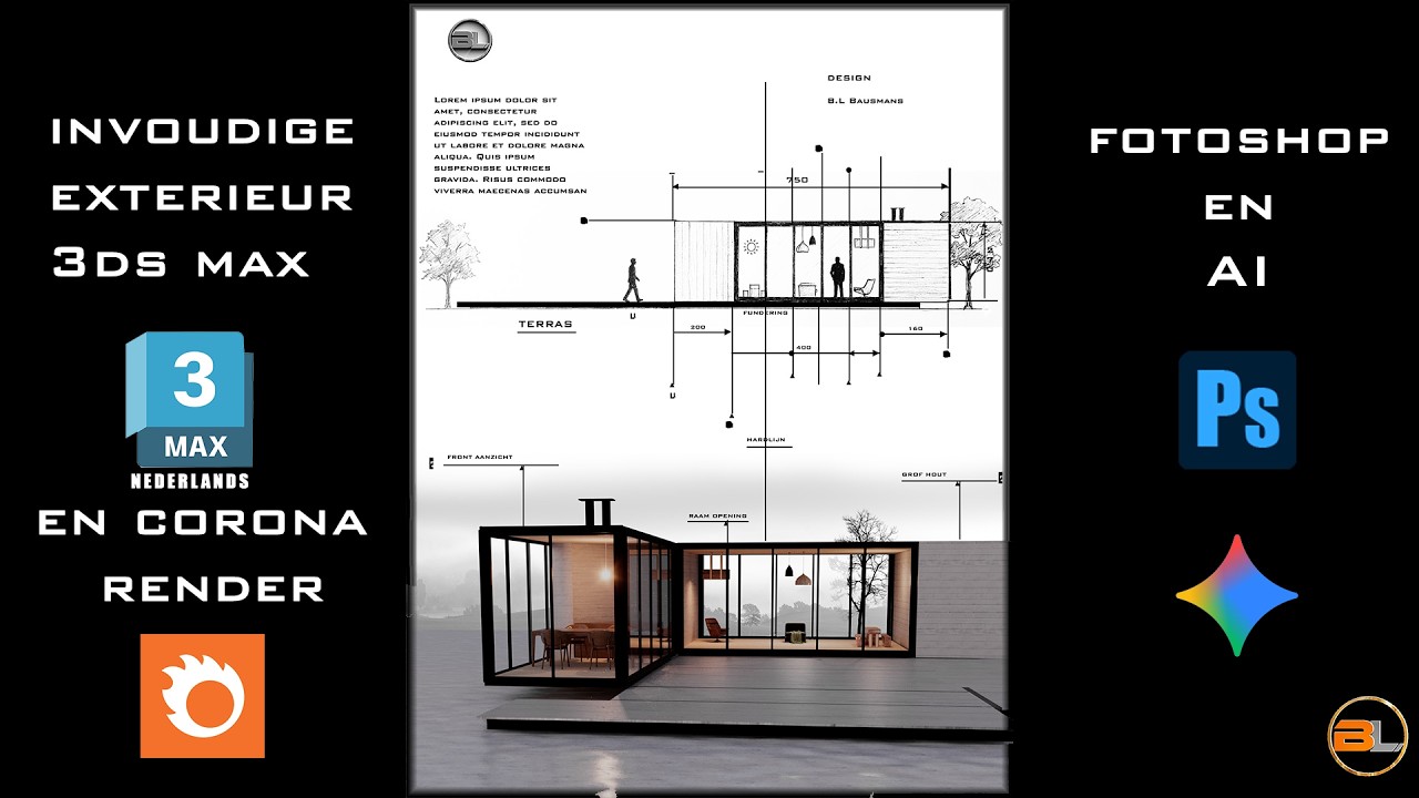 3ds Max Beginners: Realistisch Exterieur met Corona Render & AI