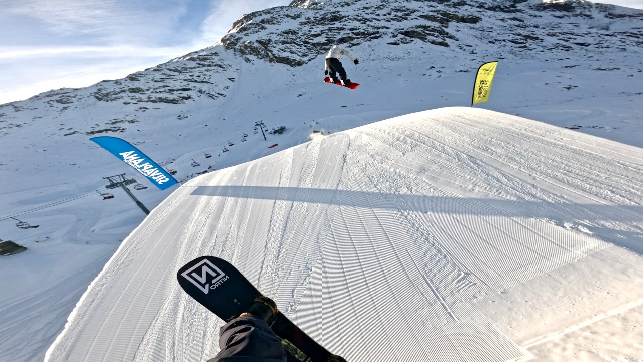 POV: sunrise laps in Corvatsch snowpark