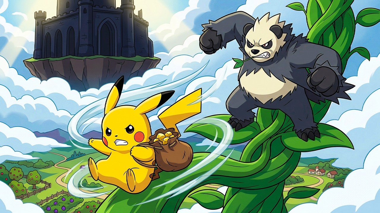 Pikachu and the Castle in the Clouds | Pok&eacute;mon Bedtime Story for Kids | Jack and the Beanstalk Tale