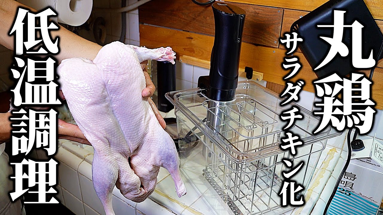 丸鶏解体して中華製低温調理器にブチこんでサラダチキン化してみた【beemyi】