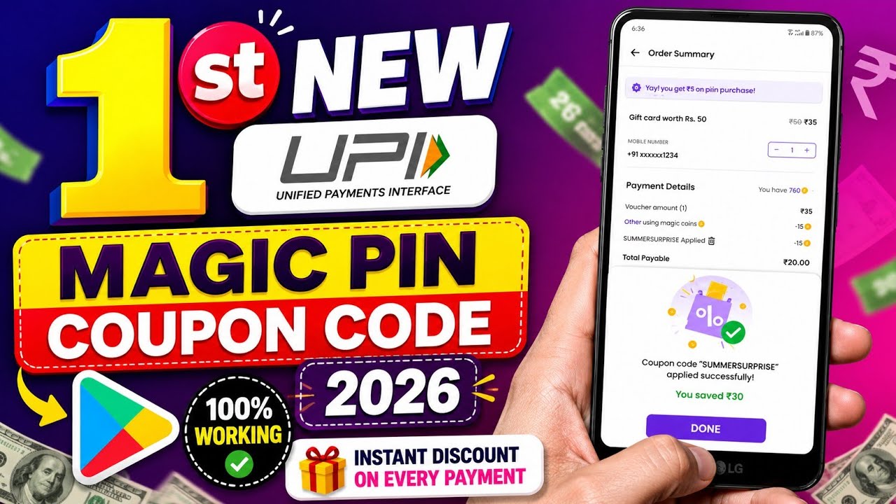 MagicPin Coupon Code 2026 | 1st New UPI Offer | 100% Working ✅