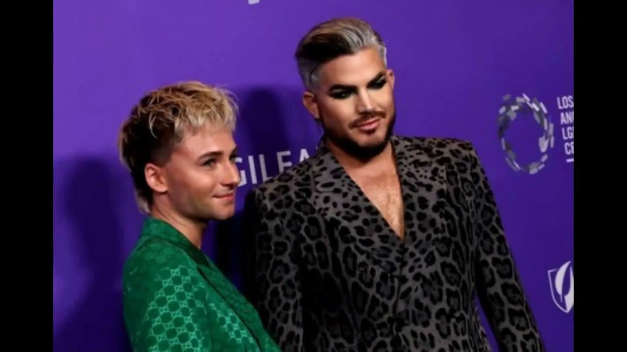 Adam Lambert w Oliver at L.A LGBTCenterGala/red carpet/Adam presenting the award/w friends,April 22