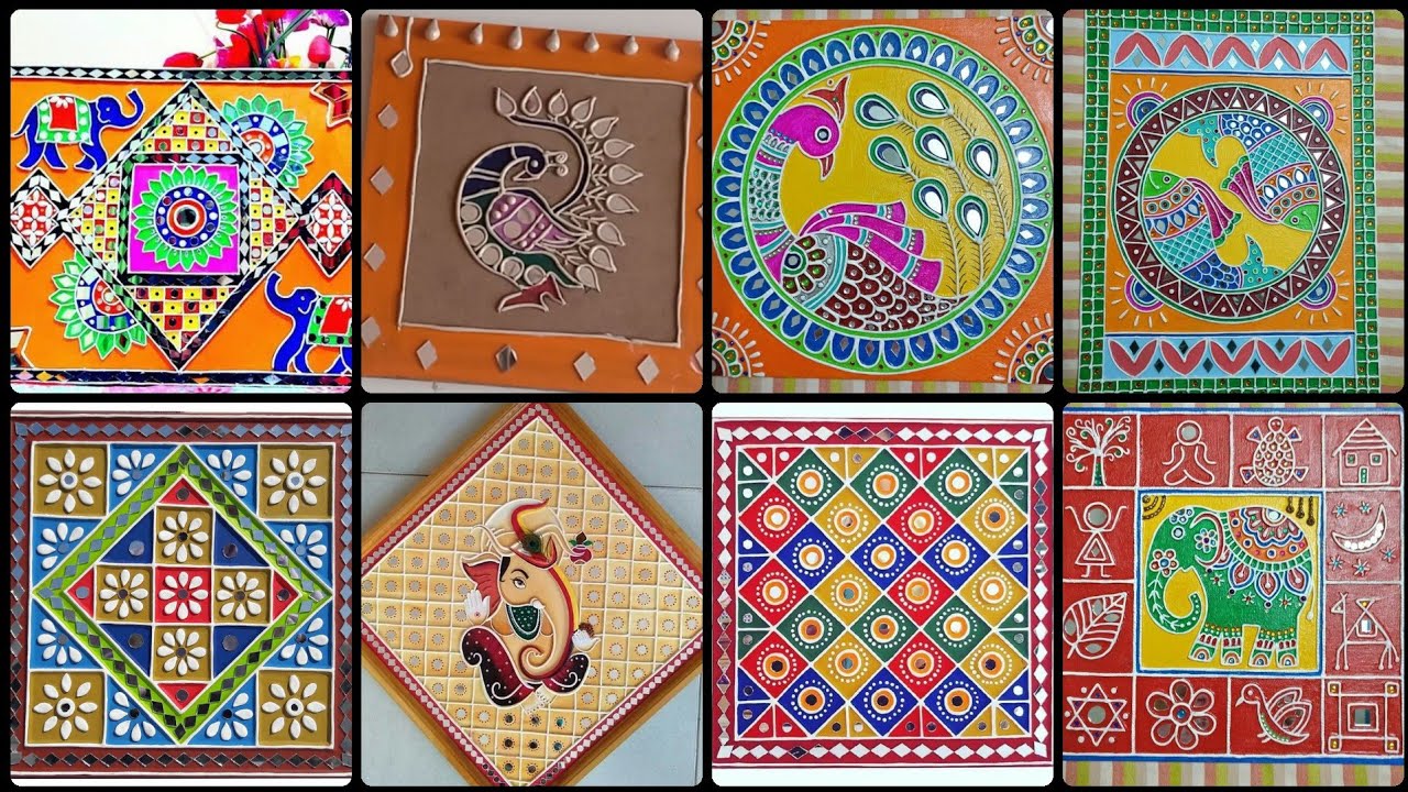 Beautiful lippan art designs collection | mud art or mirror art designs