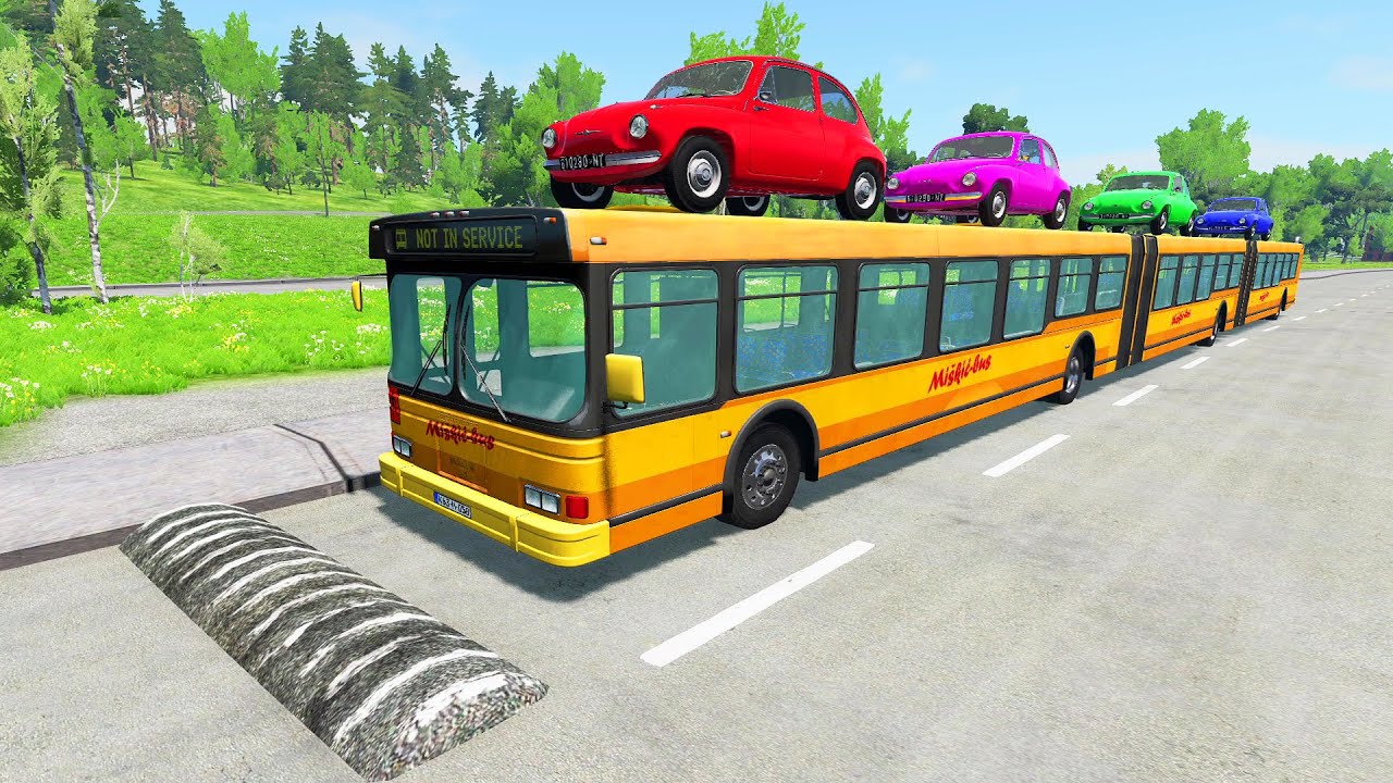 Long Bus vs Massive Speed Bumps #1 - BeamNG.Drive