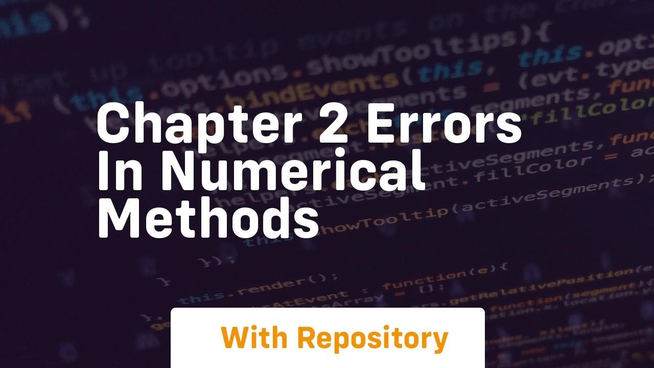 chapter 2 errors in numerical methods