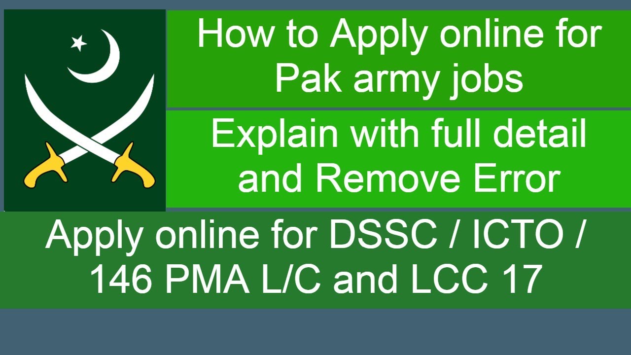 Apply online for Pak army jobs | Online apply step by step with full detail | Resolve all error