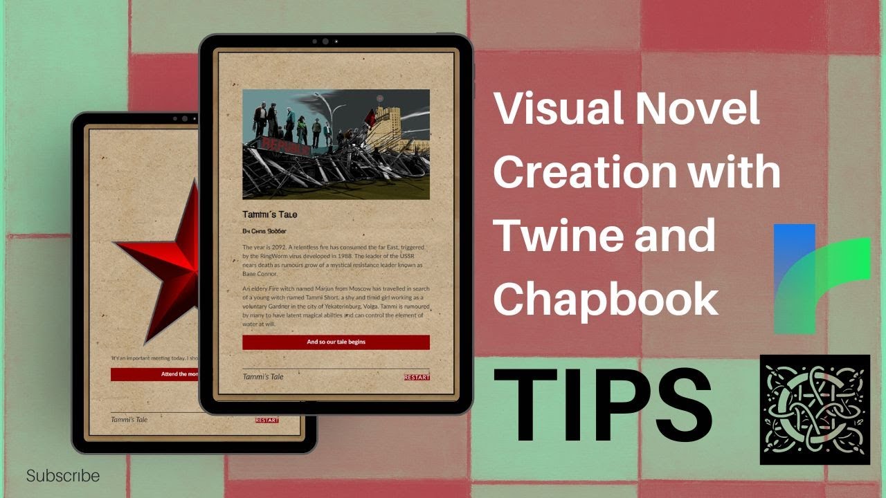Tips for working with Twine and the Chapbook Format (Visual Novel)