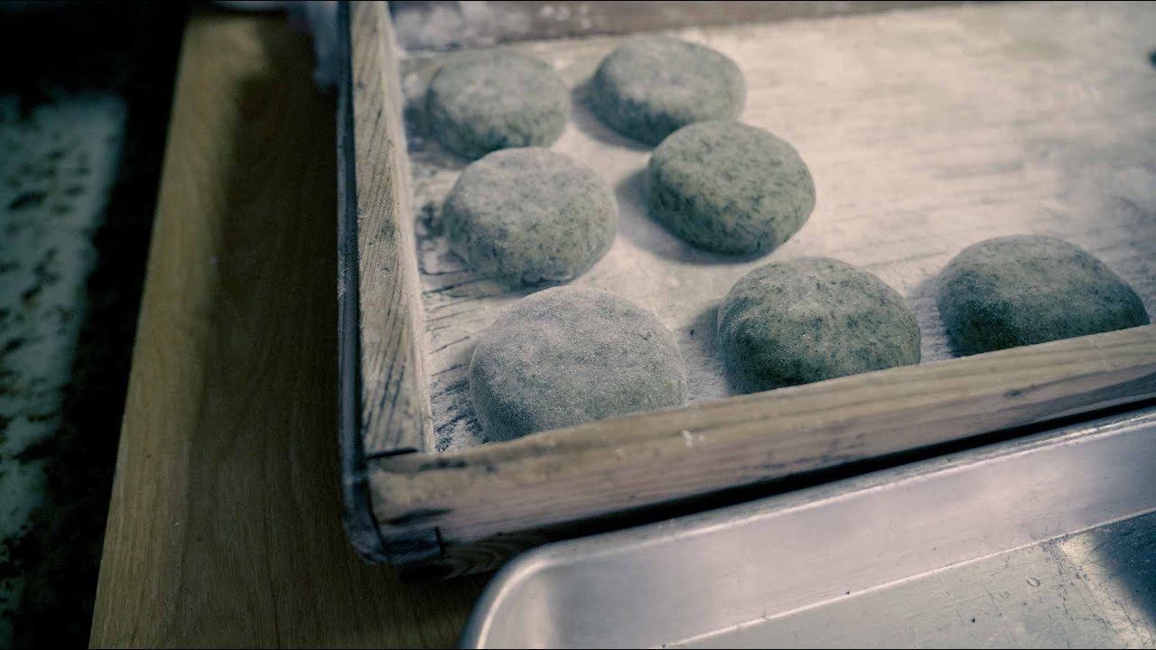 Preapring traditional Yomogi Mochi with our Grandmother