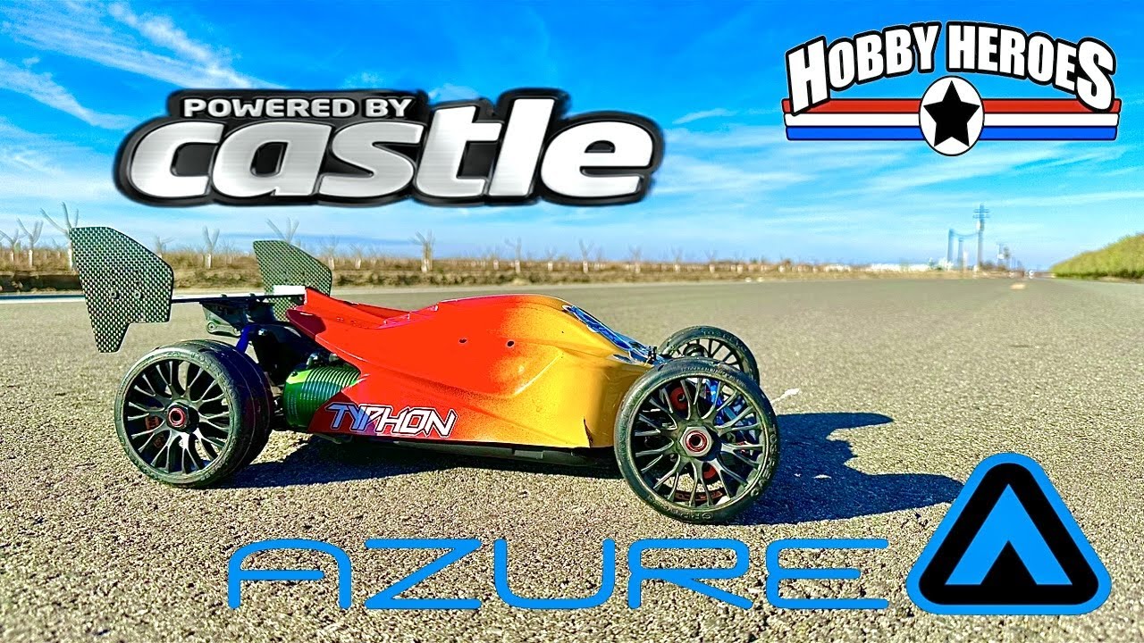 TYPHON with NEW castle V2 1515 2200kv on AZURE 3S Lipo 123MPH SPEED RUN
