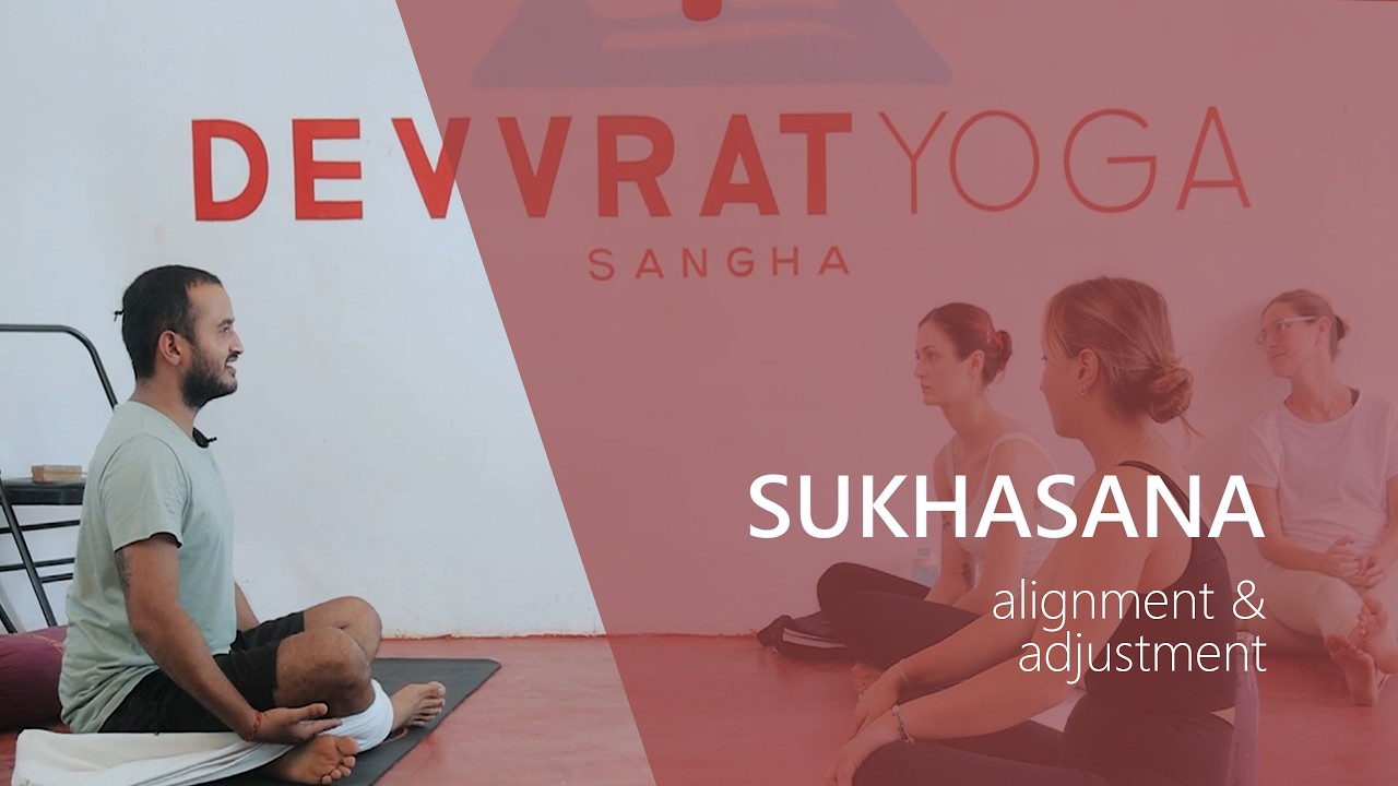 How to do Sukhasana (easy cross legged pose) for meditation: correct alignment & adjustments