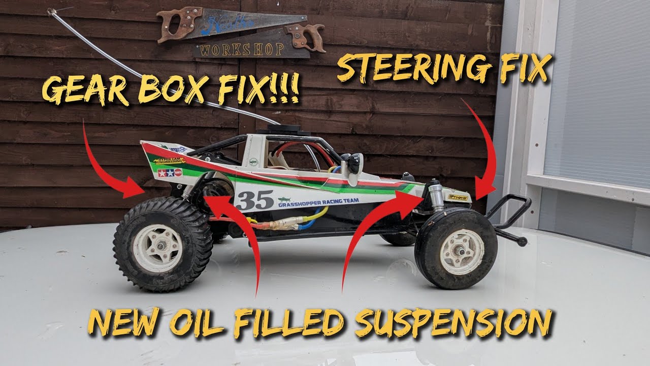 Fixing then breaking then fixing my Tamiya Grasshopper and upgrading the suspension to oil filled!!!